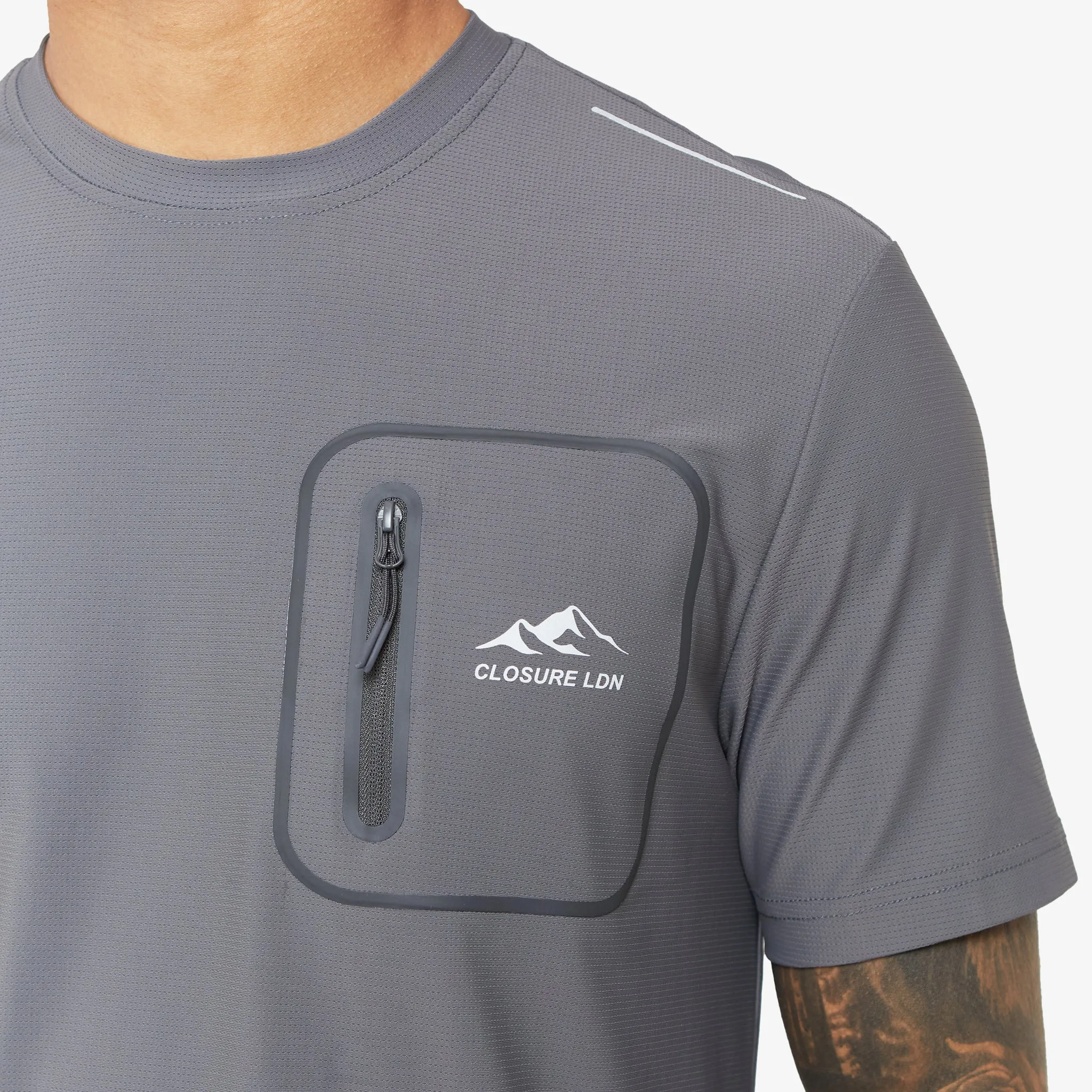 2-Pack Heat Seal Zip Pocket T-Shirts | Black/Grey