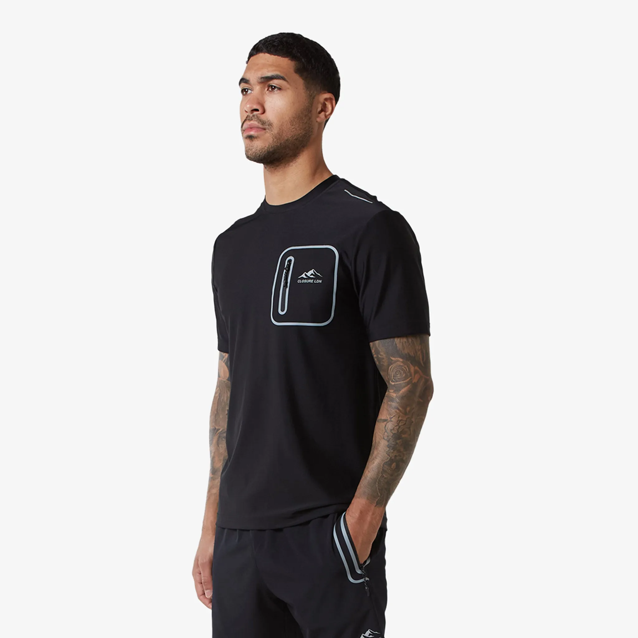 2-Pack Heat Seal Zip Pocket T-Shirts | Black/Grey