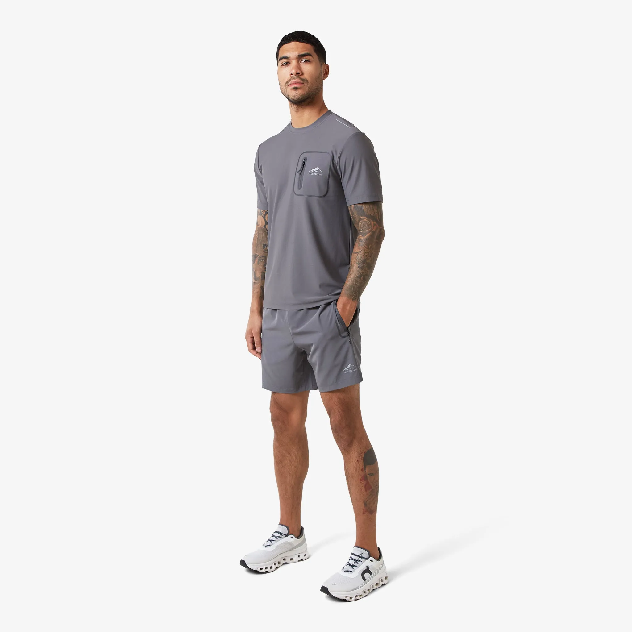 2-Pack Heat Seal Zip Pocket T-Shirts | Black/Grey
