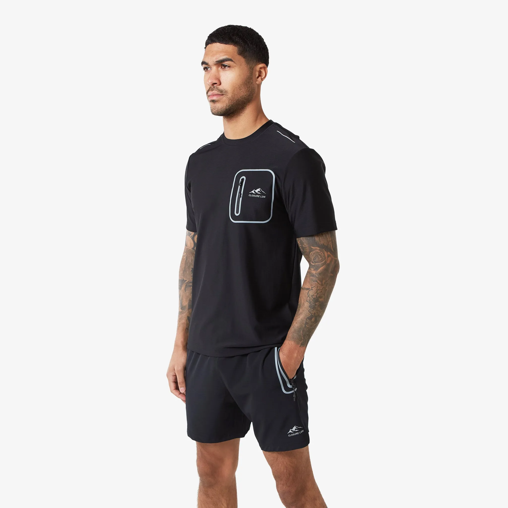2-Pack Heat Seal Zip Pocket T-Shirts | Black/Grey
