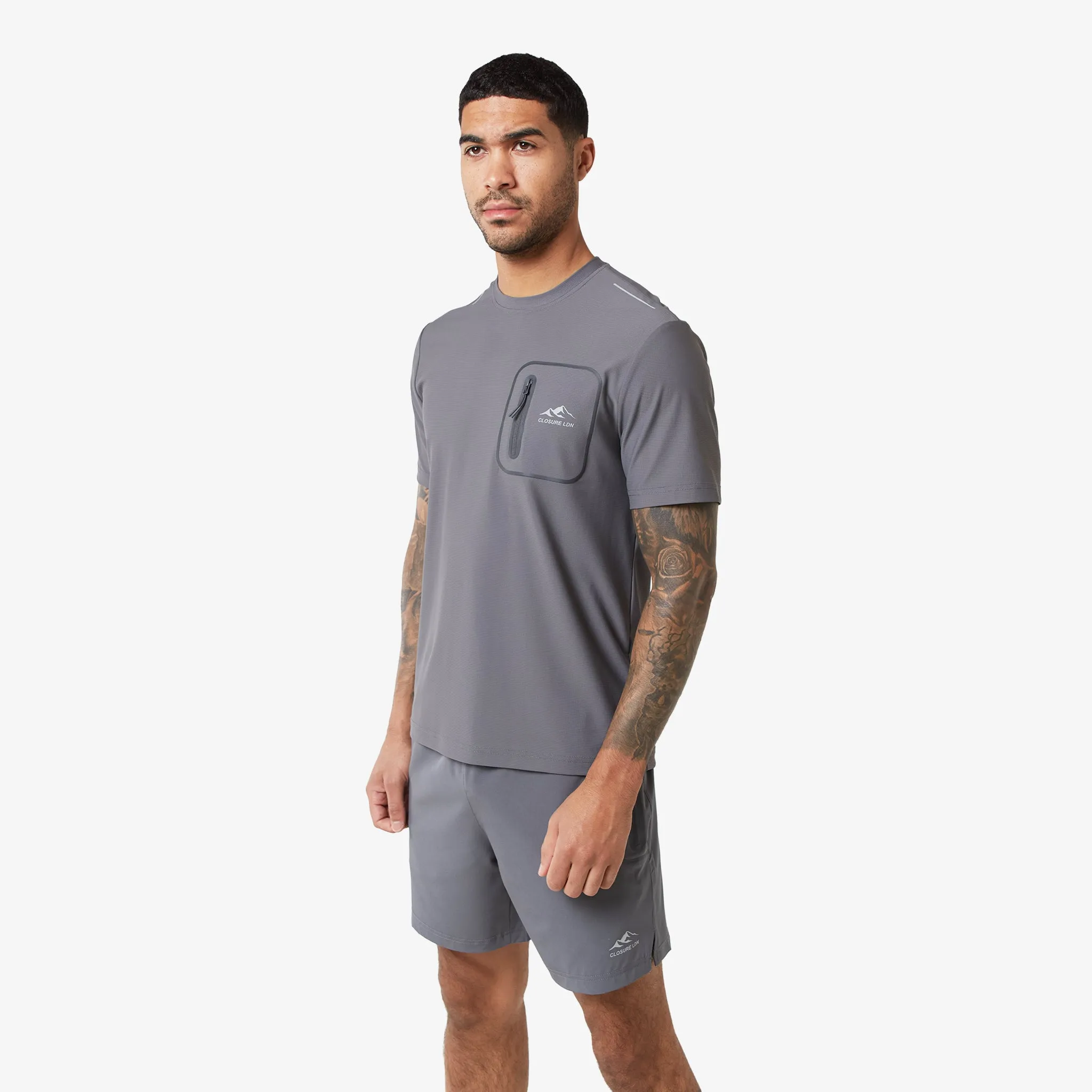 2-Pack Heat Seal Zip Pocket T-Shirts | Black/Grey