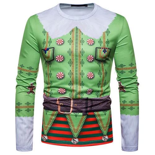 3D-Print Ugly Christmas Necktie T-Shirt (for Men)
