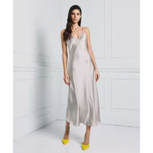 Access Fashion Silver Strappy Satin Dress