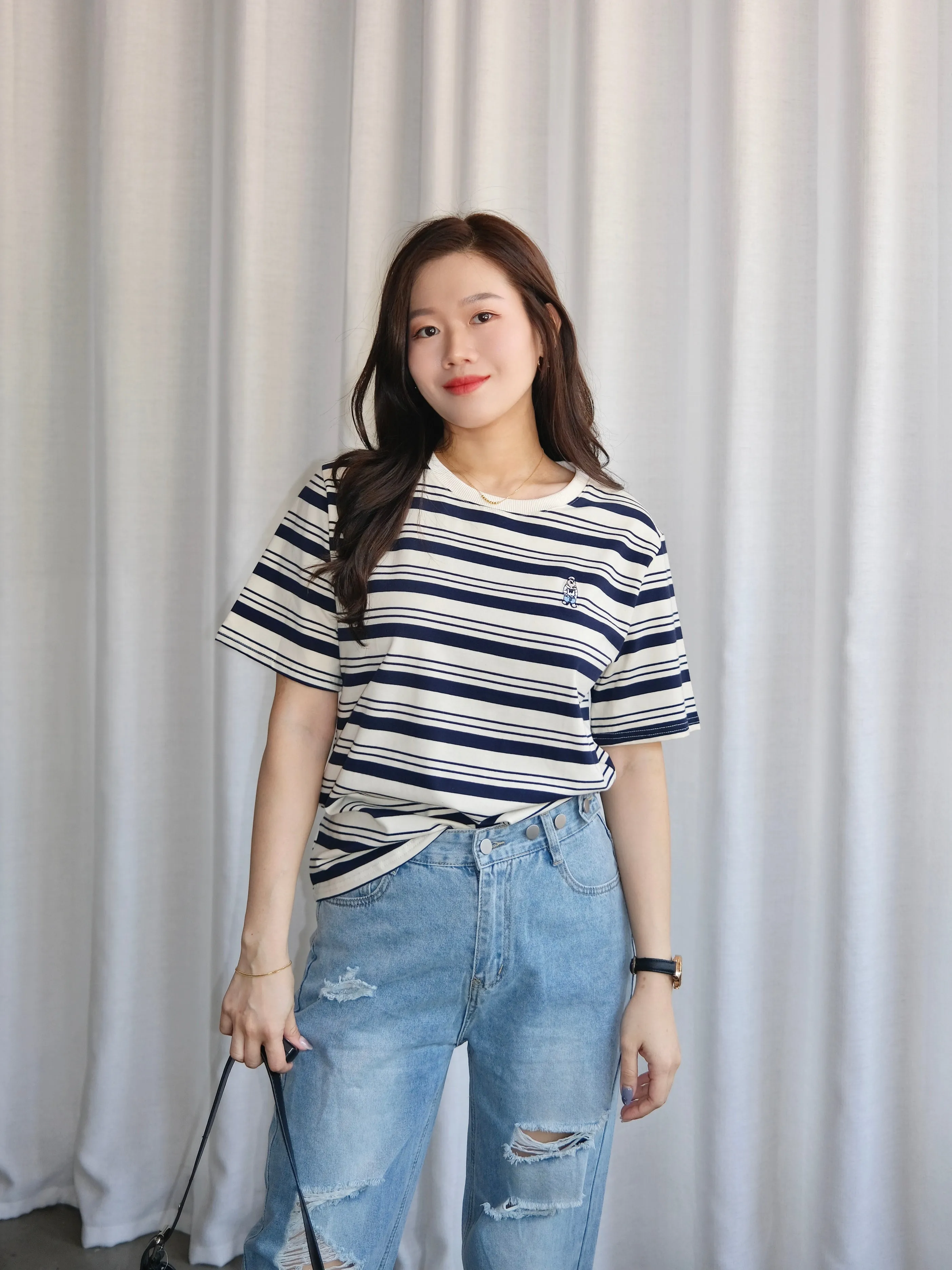 ACEWIN Short Sleeve Striped T-Shirt (Free Size) 110361