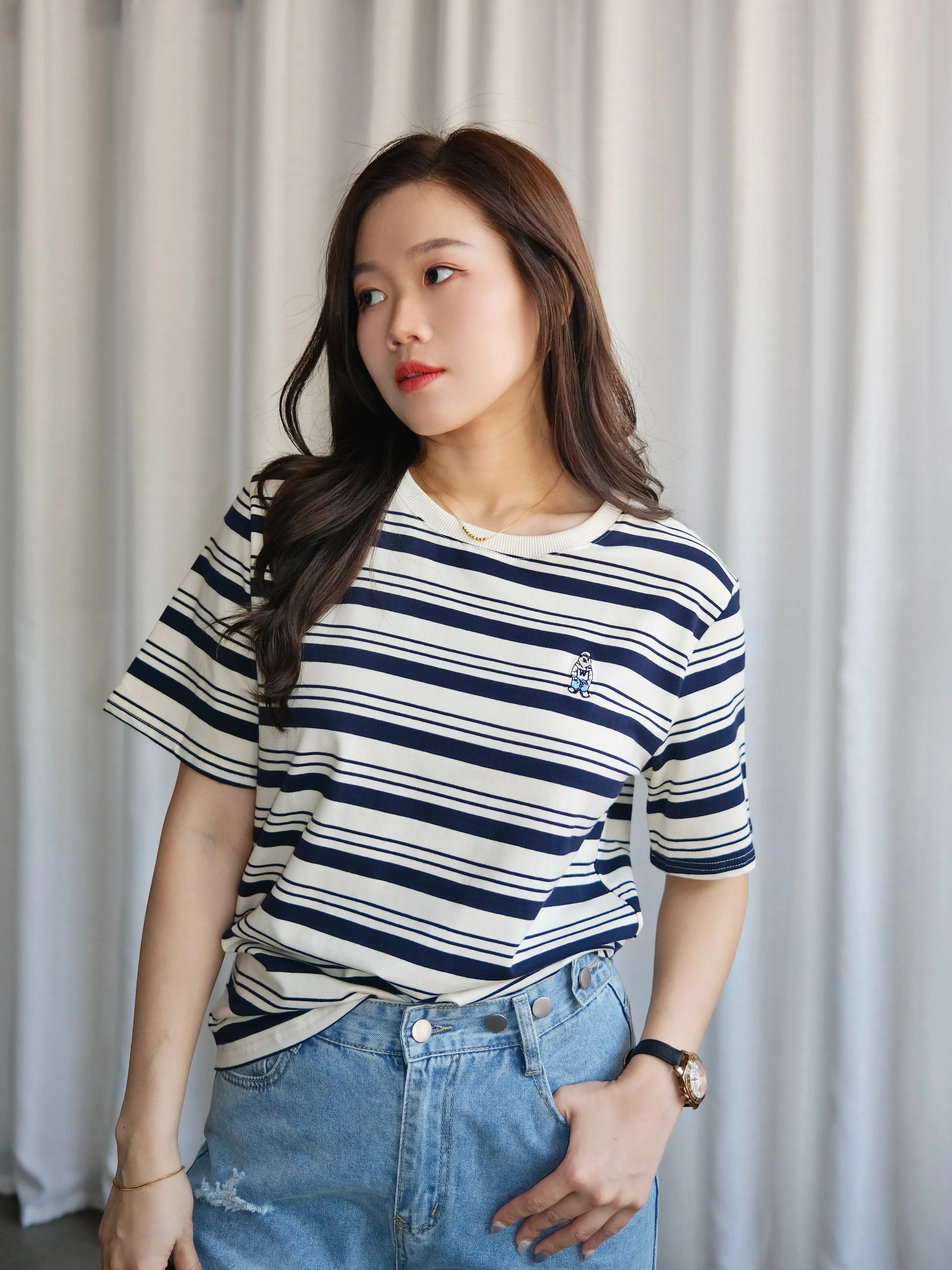 ACEWIN Short Sleeve Striped T-Shirt (Free Size) 110361