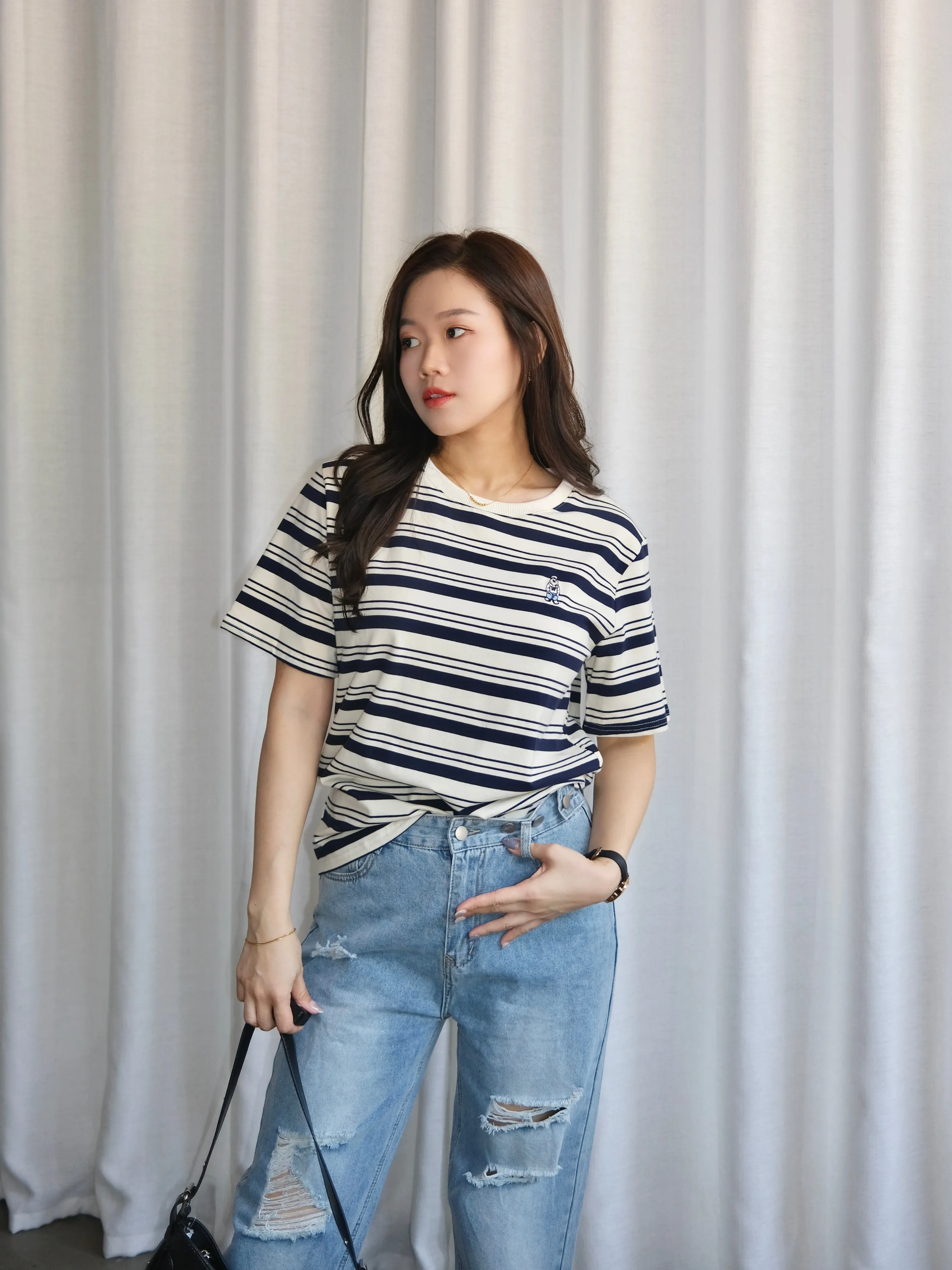 ACEWIN Short Sleeve Striped T-Shirt (Free Size) 110361