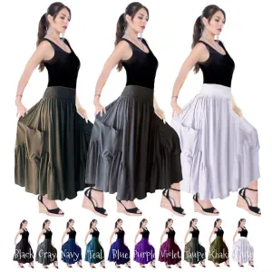 Amira Ruffle Skirt Dress with Button Detail Pockets