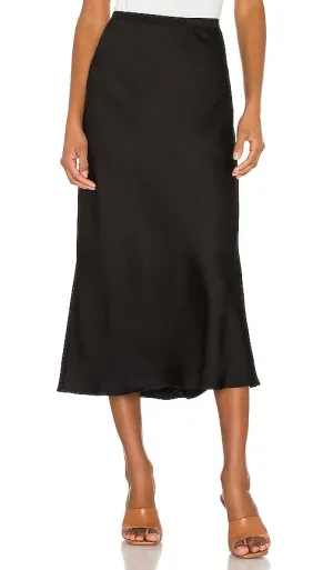 ANINE BING Bar Silk Skirt in Black