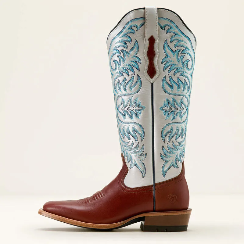 Ariat Women's Futurity Blanche Western Boot in Dark Cognac/Pearly White