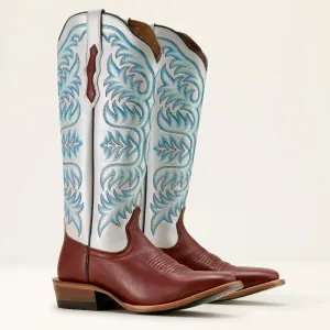Ariat Women's Futurity Blanche Western Boot in Dark Cognac/Pearly White