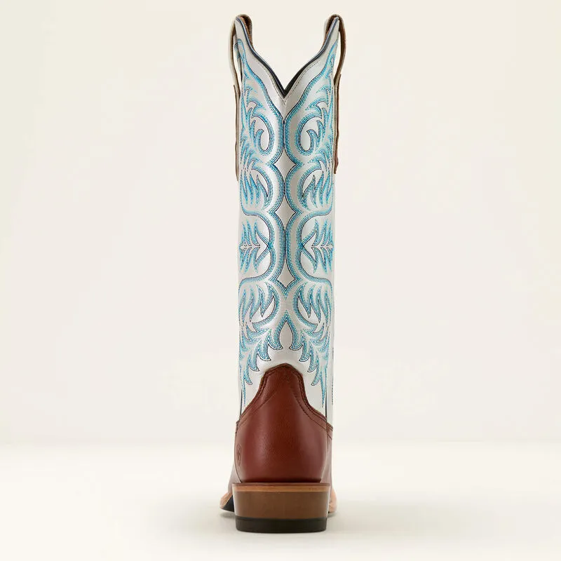 Ariat Women's Futurity Blanche Western Boot in Dark Cognac/Pearly White