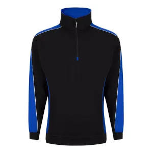 Avocet Quarter Zip Sweatshirt | Black - Royal