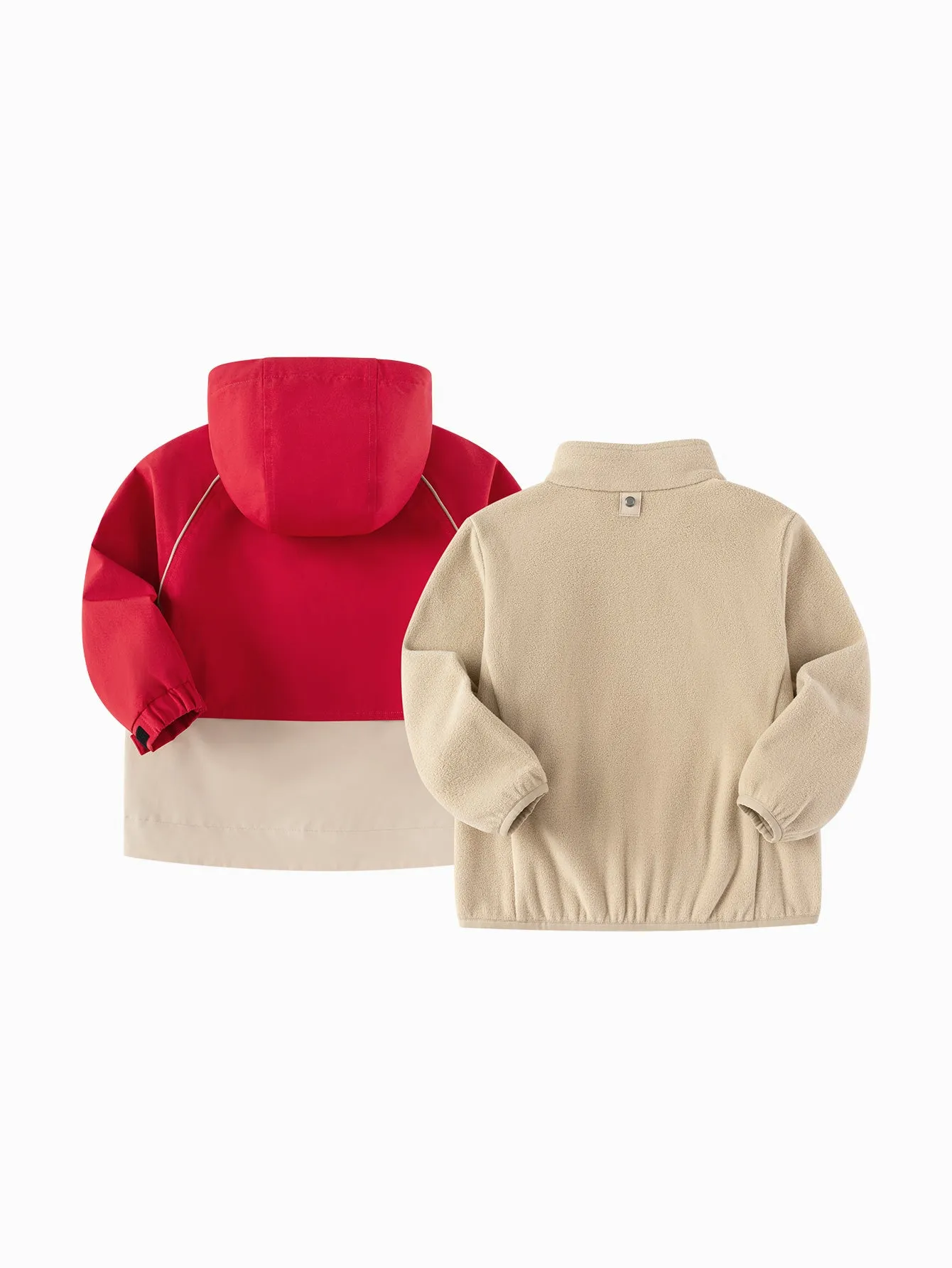 Balabala Boys' Jacket Color Blocked Hooded Two Piece Set 2025 New Spring Workwear Style