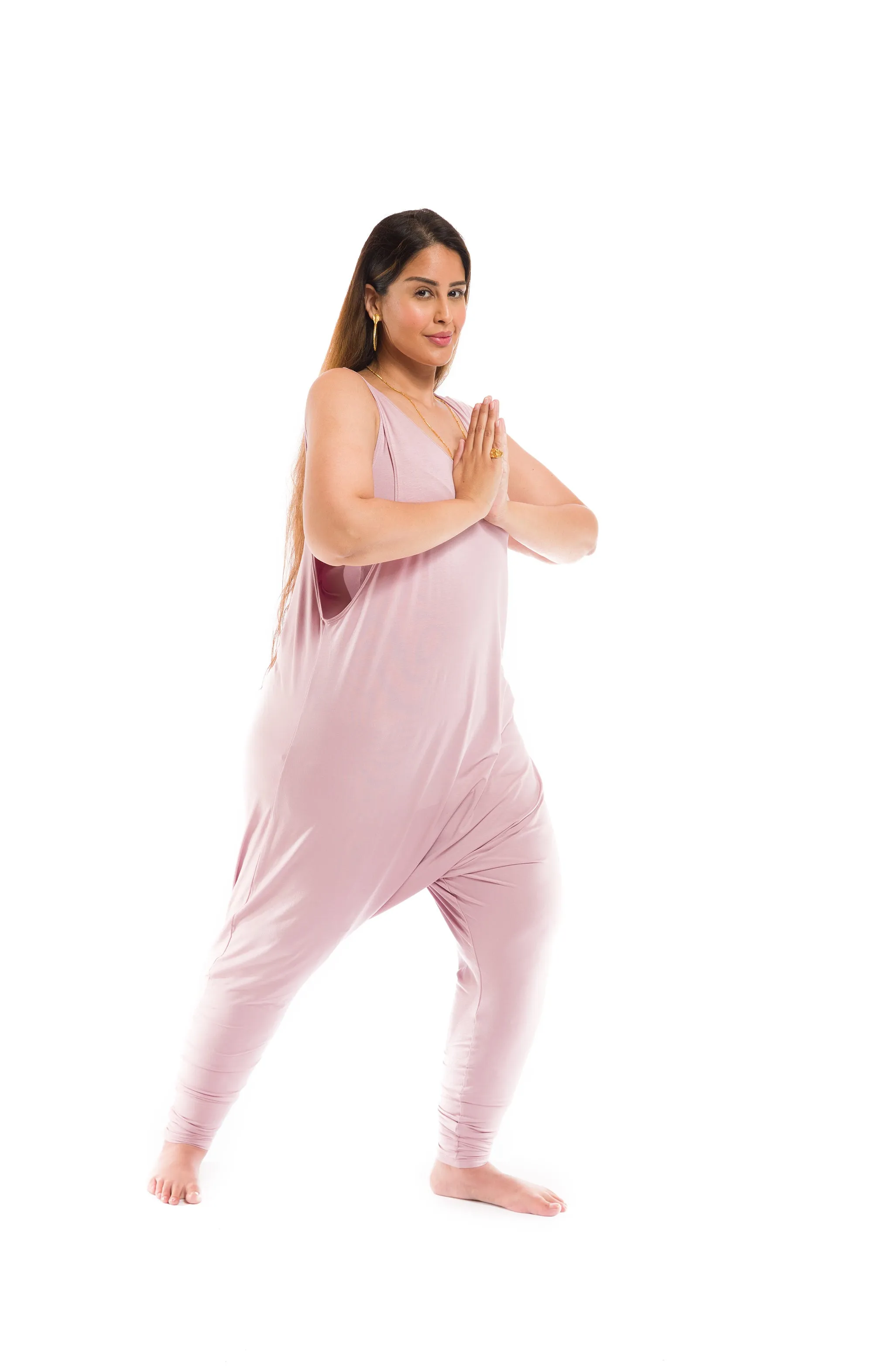 BAMBOO BAGGY JUMPSUIT ROSEWOOD