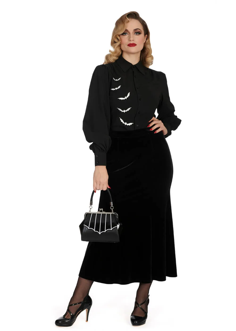 Banned Alternative Night Bat Blouse Black