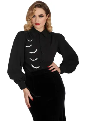Banned Alternative Night Bat Blouse Black