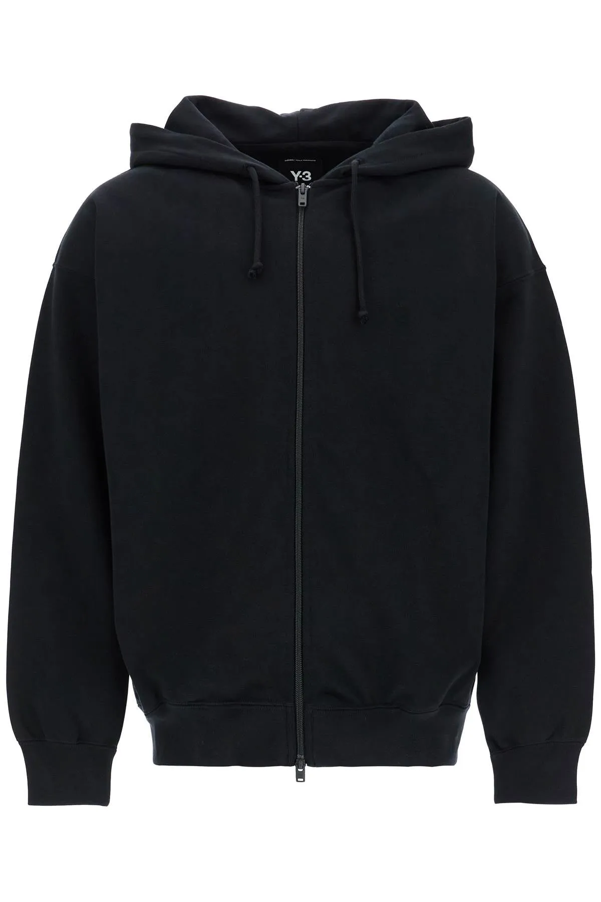 black cotton zip hoodie JN4930 BLACK