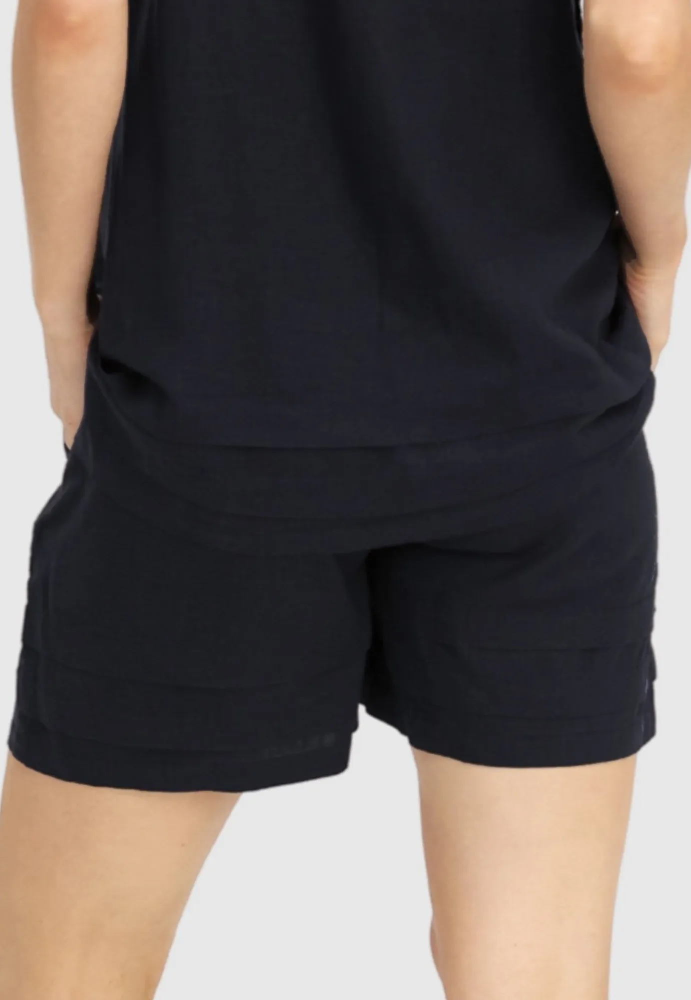 Black Maternity Linen Summer Shorts