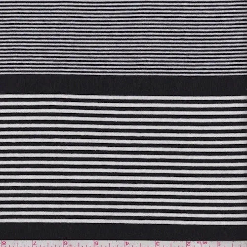 Black/White Stripe Jersey Knit Fabric
