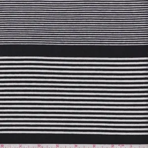 Black/White Stripe Jersey Knit Fabric