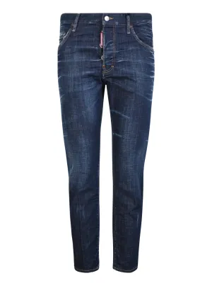 Bleach-Effect blue jeans