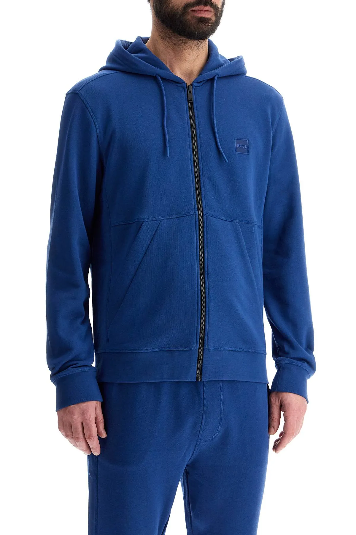 blue regular fit zip hoodie long sleeve 50508578 OPEN BLUE