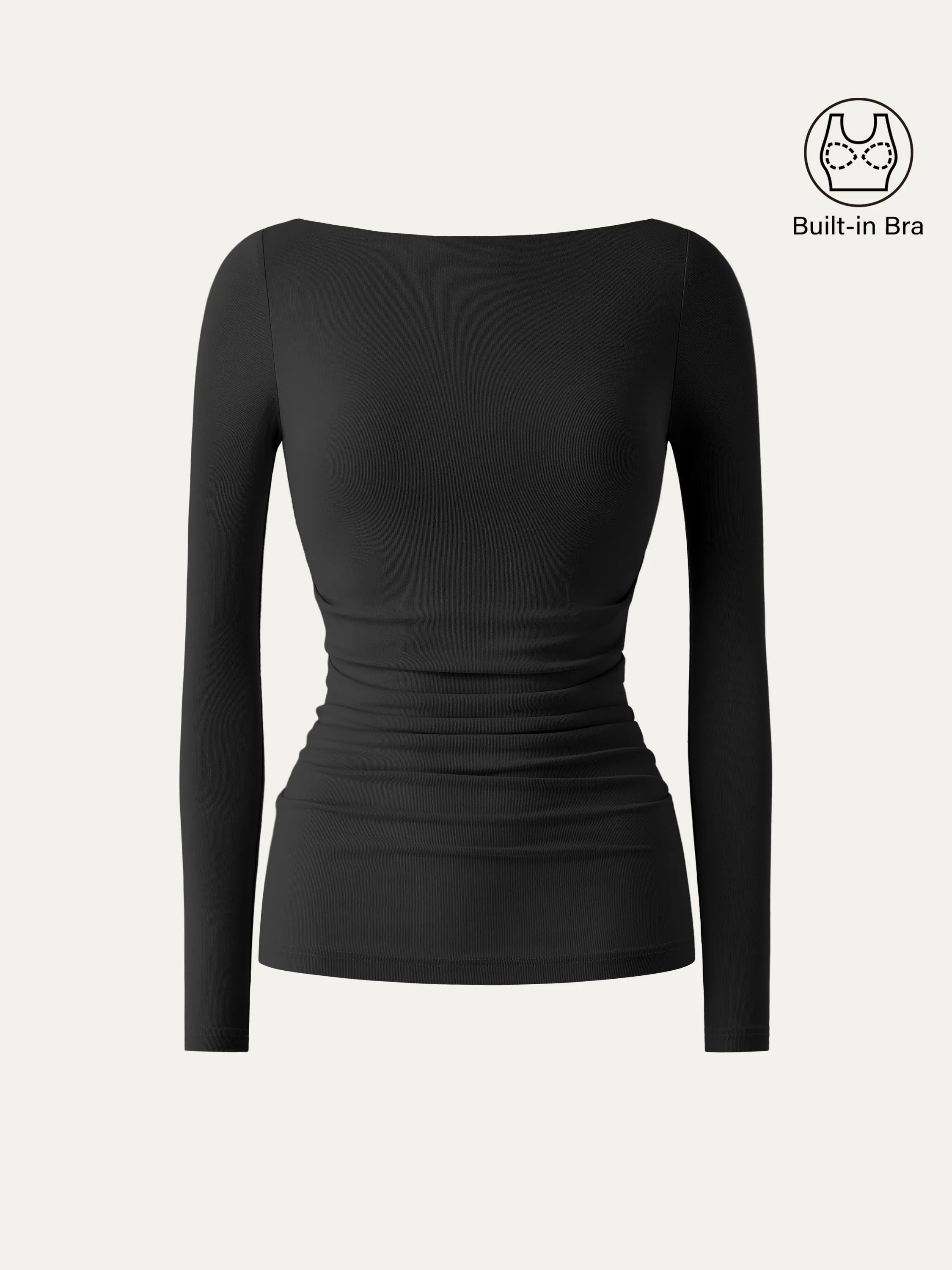Boat Neck Ruched Lightweight Brami Top