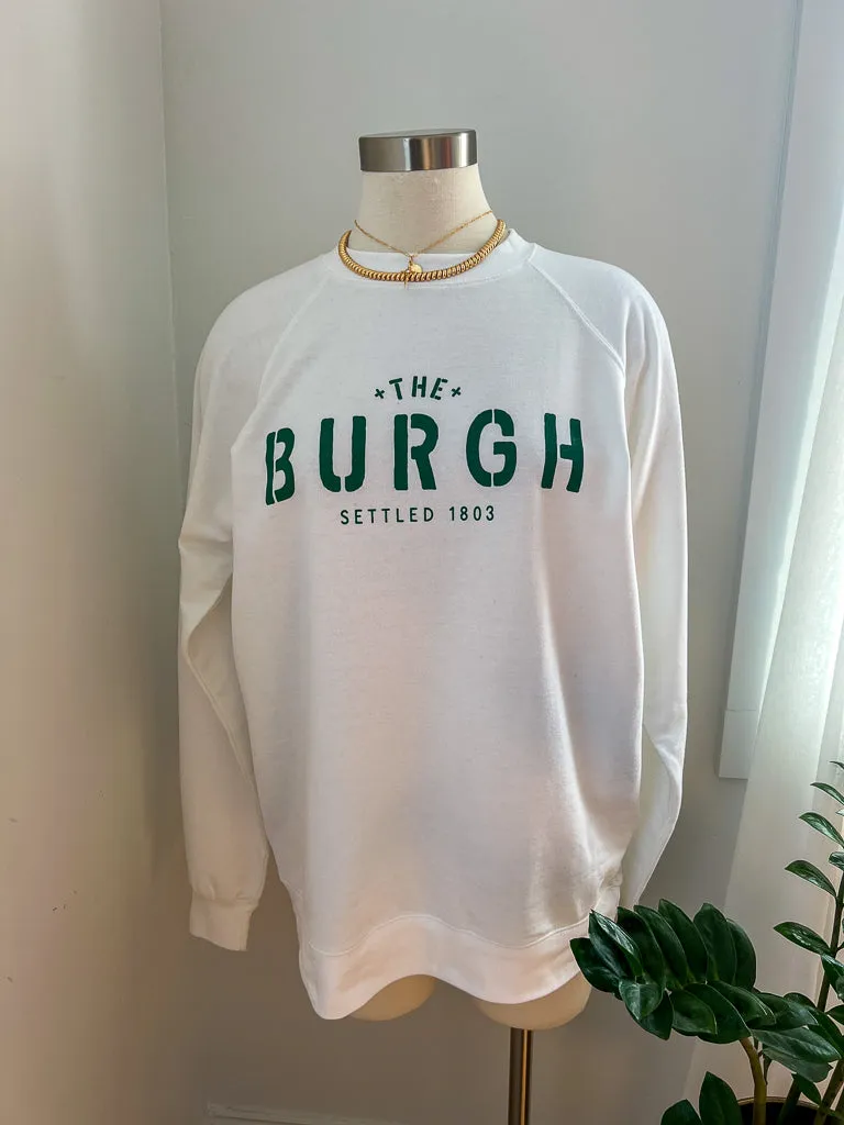 Burgh Lightweight Sweatshirt - White/Green