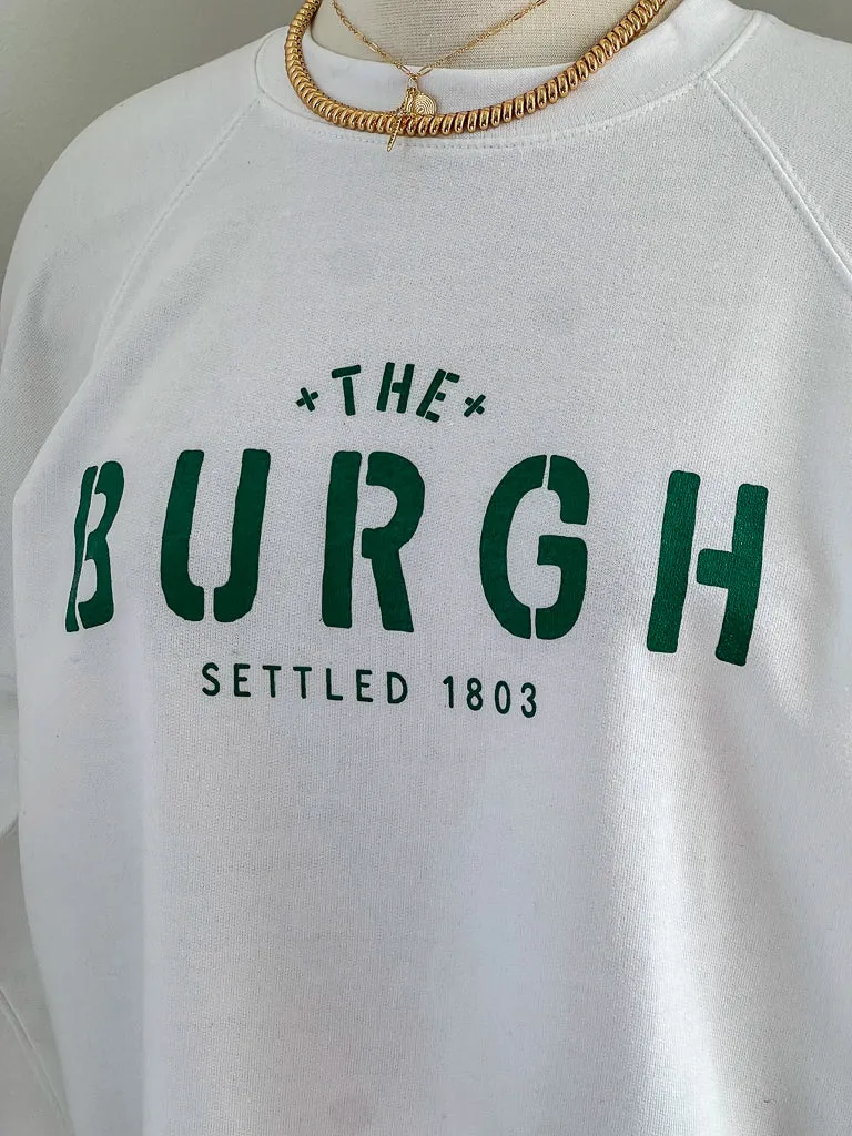 Burgh Lightweight Sweatshirt - White/Green