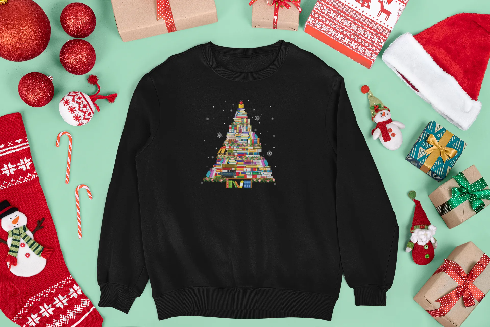 Christmas Book Tree Sweatshirt, Christmas Gift,Book Lovers Christmas Gift,Bookworm Christmas Shirt,Gift For Teachers,School Christmas,Xmas Tee