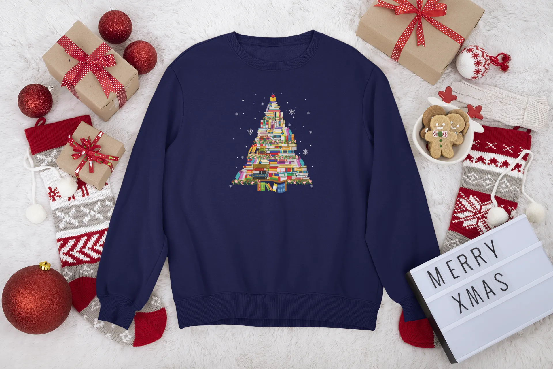 Christmas Book Tree Sweatshirt, Christmas Gift,Book Lovers Christmas Gift,Bookworm Christmas Shirt,Gift For Teachers,School Christmas,Xmas Tee