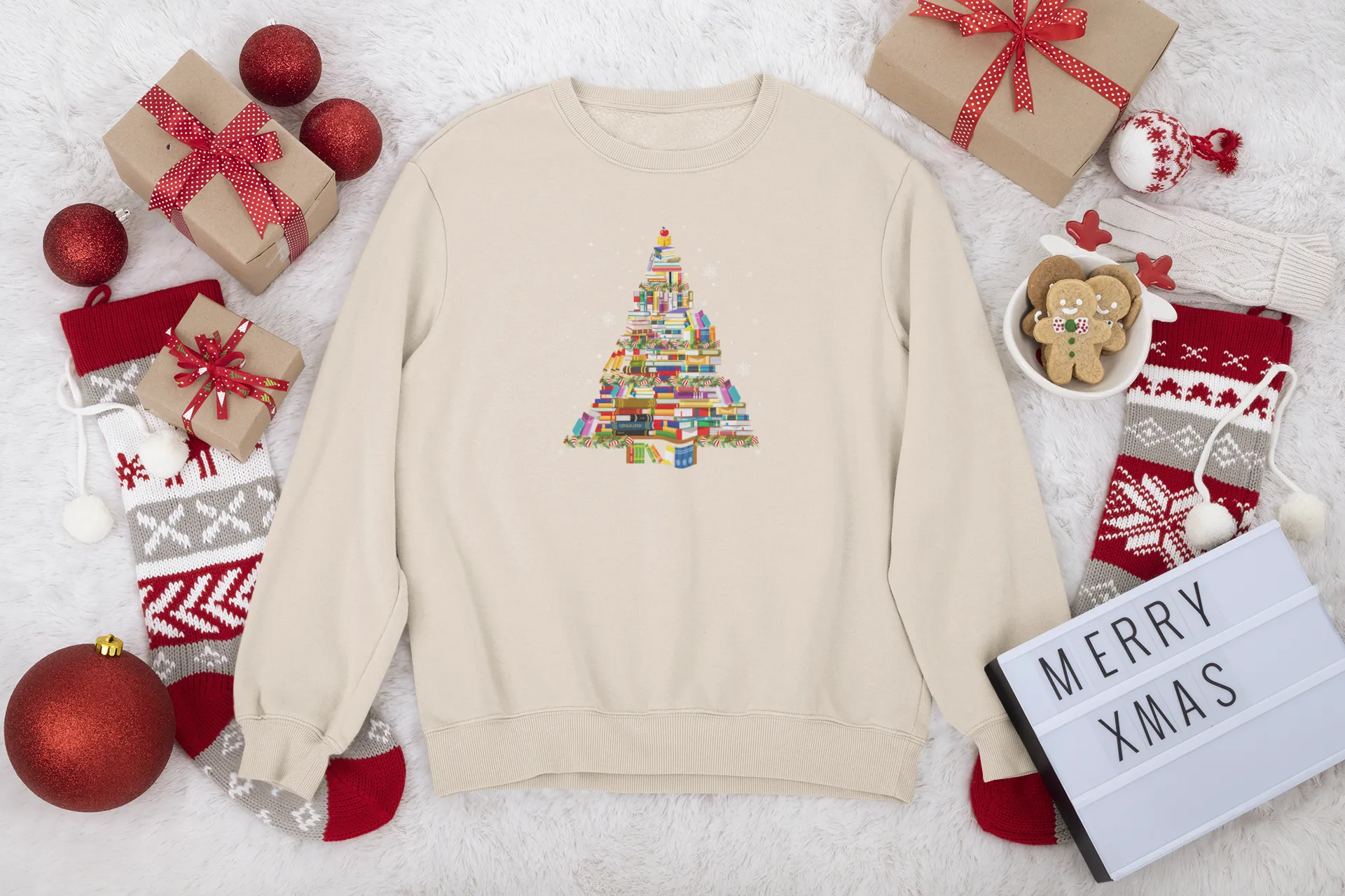 Christmas Book Tree Sweatshirt, Christmas Gift,Book Lovers Christmas Gift,Bookworm Christmas Shirt,Gift For Teachers,School Christmas,Xmas Tee
