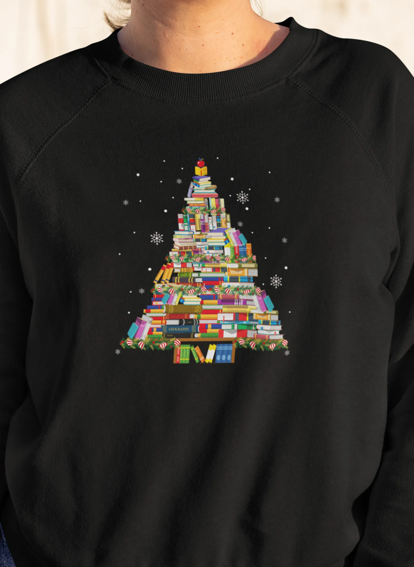 Christmas Book Tree Sweatshirt, Christmas Gift,Book Lovers Christmas Gift,Bookworm Christmas Shirt,Gift For Teachers,School Christmas,Xmas Tee