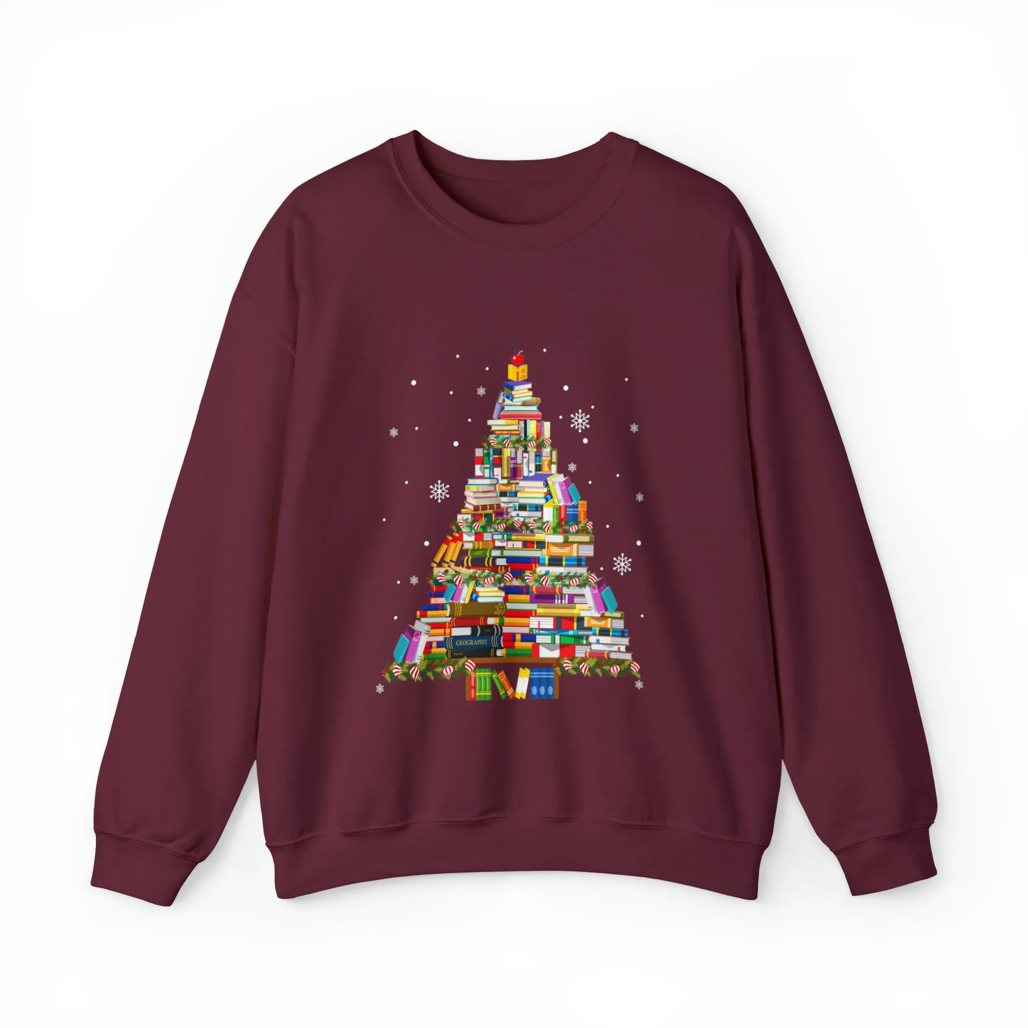 Christmas Book Tree Sweatshirt, Christmas Gift,Book Lovers Christmas Gift,Bookworm Christmas Shirt,Gift For Teachers,School Christmas,Xmas Tee