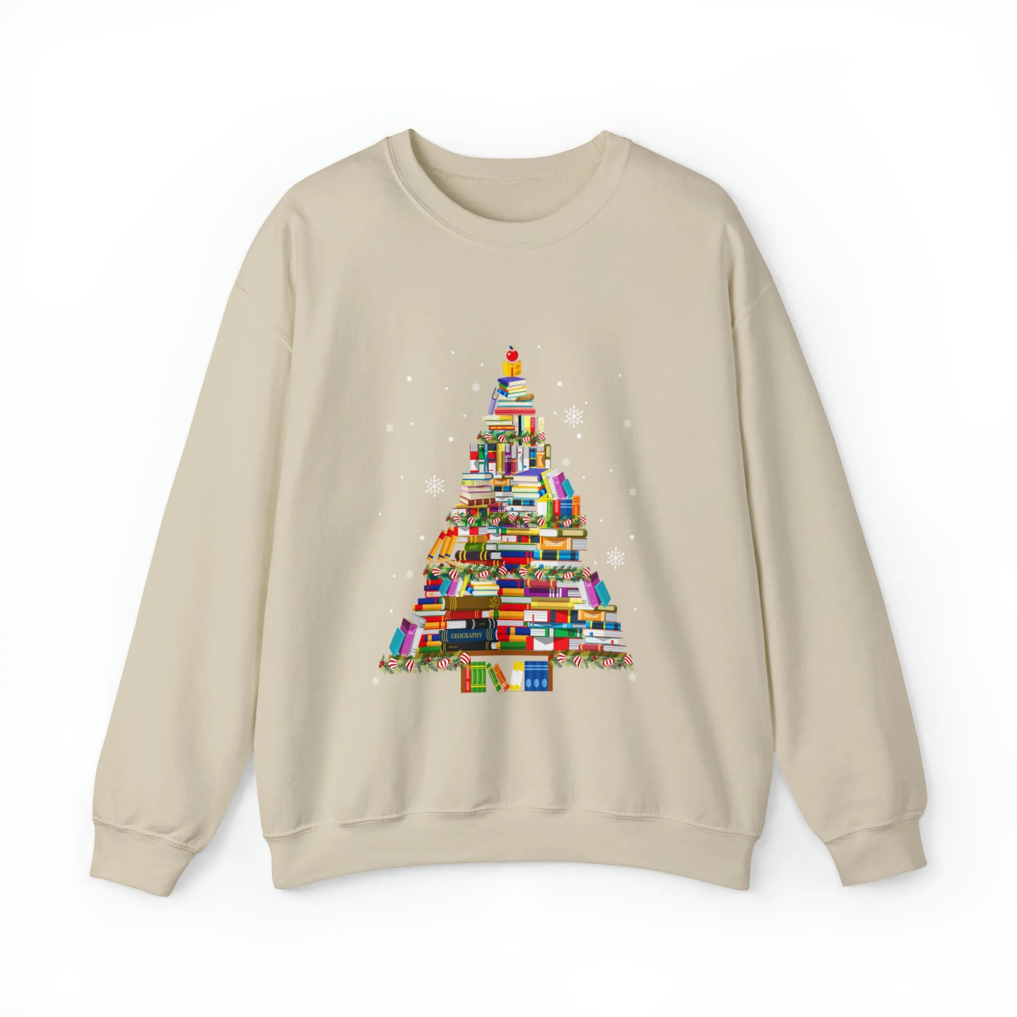 Christmas Book Tree Sweatshirt, Christmas Gift,Book Lovers Christmas Gift,Bookworm Christmas Shirt,Gift For Teachers,School Christmas,Xmas Tee