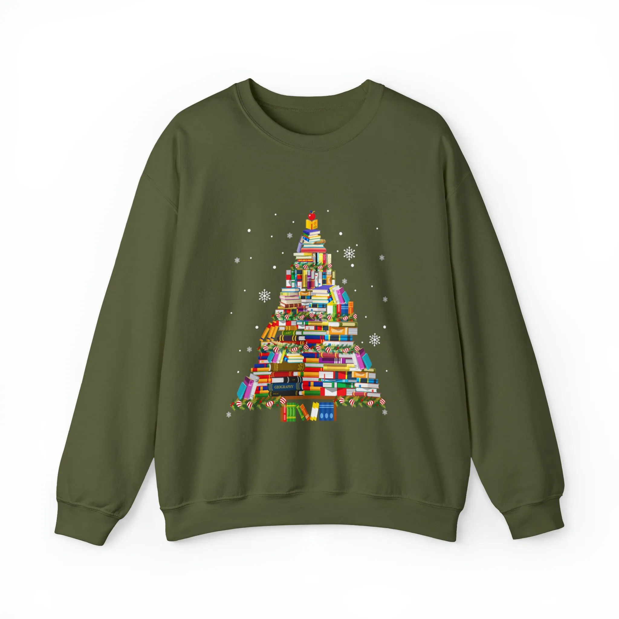 Christmas Book Tree Sweatshirt, Christmas Gift,Book Lovers Christmas Gift,Bookworm Christmas Shirt,Gift For Teachers,School Christmas,Xmas Tee