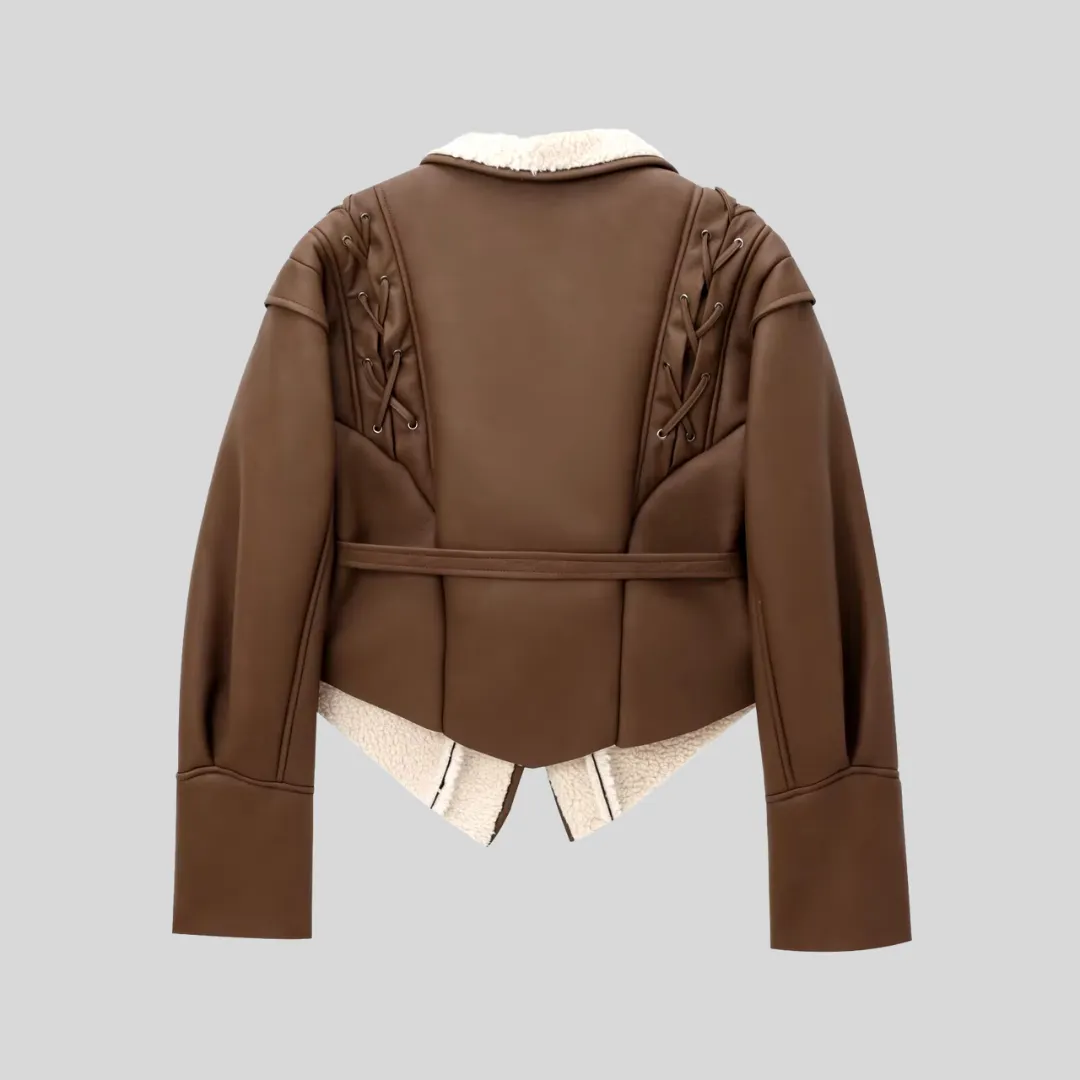 Classic Long Sleeve Vintage Jacket - Brown