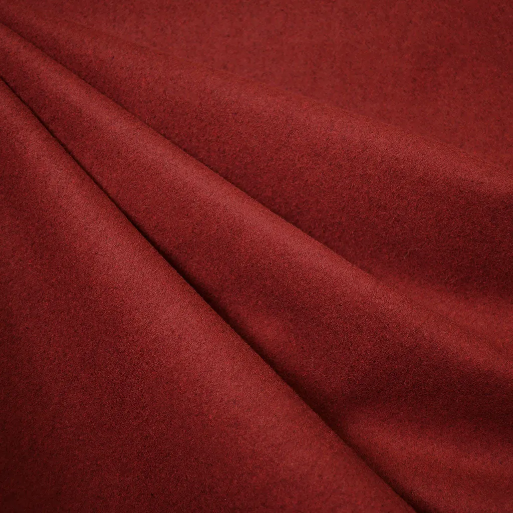 Classic Mid Weight Melton Wool Blend Coating Brick SY