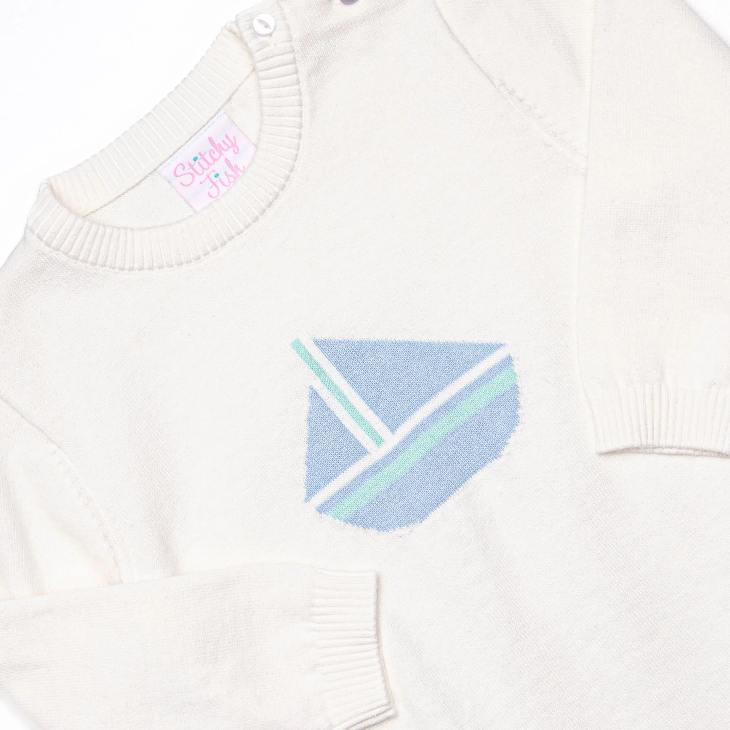 Coastal Comfort Boy Sweater, White