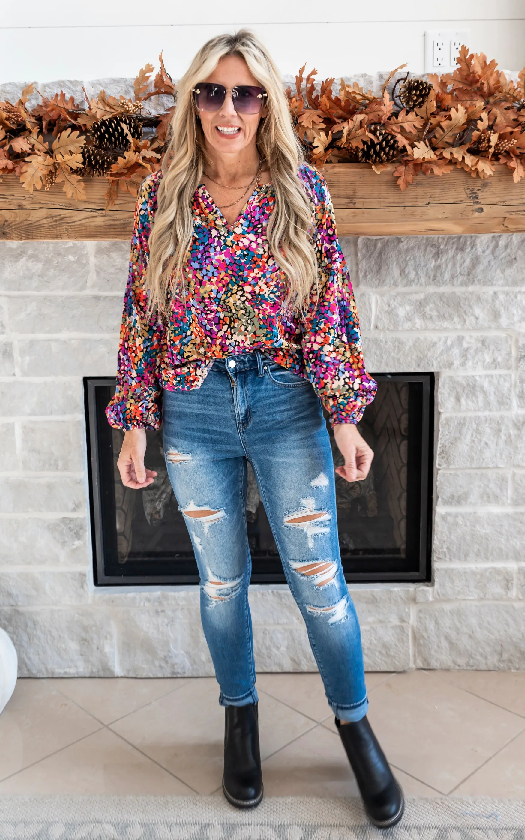 Color Happy Lightweight Woven Top - Final Sale