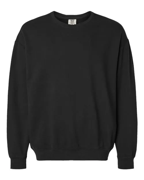 Comfort Colors Garment-Dyed Lightweight Fleece Crewneck Sweatshirt in Black