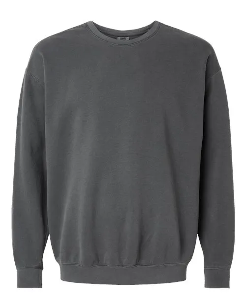 Comfort Colors Garment-Dyed Lightweight Fleece Crewneck Sweatshirt in Pepper, Small