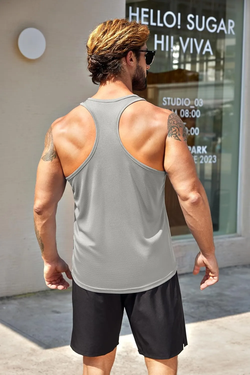 COOFANDY Men's 3 Pack Workout Tank Tops Quick Dry Gym Sleeveless Muscle T Shirts Y Back Athlectic Tank Bodybuilding Top