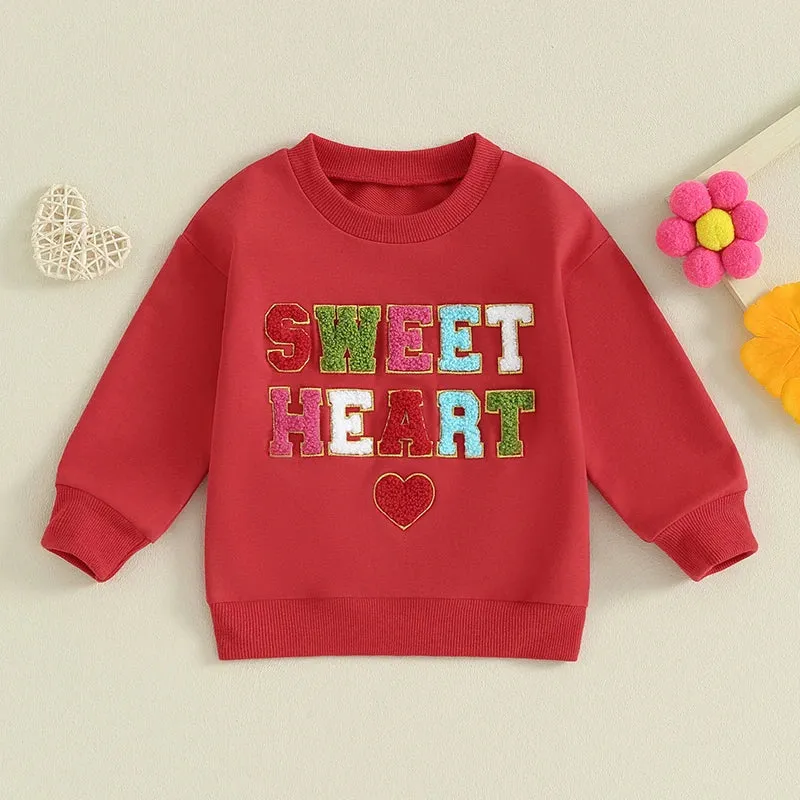 Cordate Patterned Long Sleeve Sweatshirts