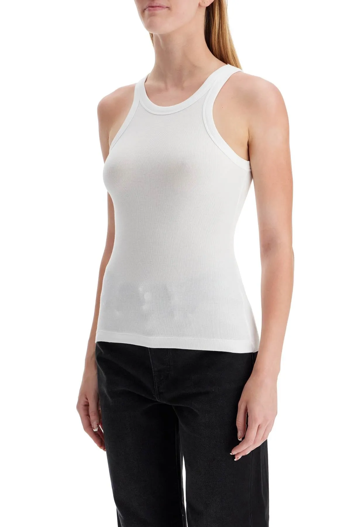 curved rib tank top 211 437 772 WHITE
