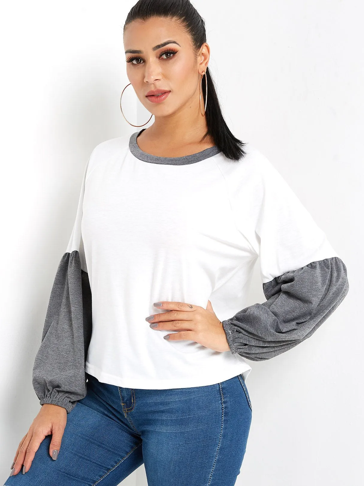 Custom Crew Neck Plain Long Sleeve Tee