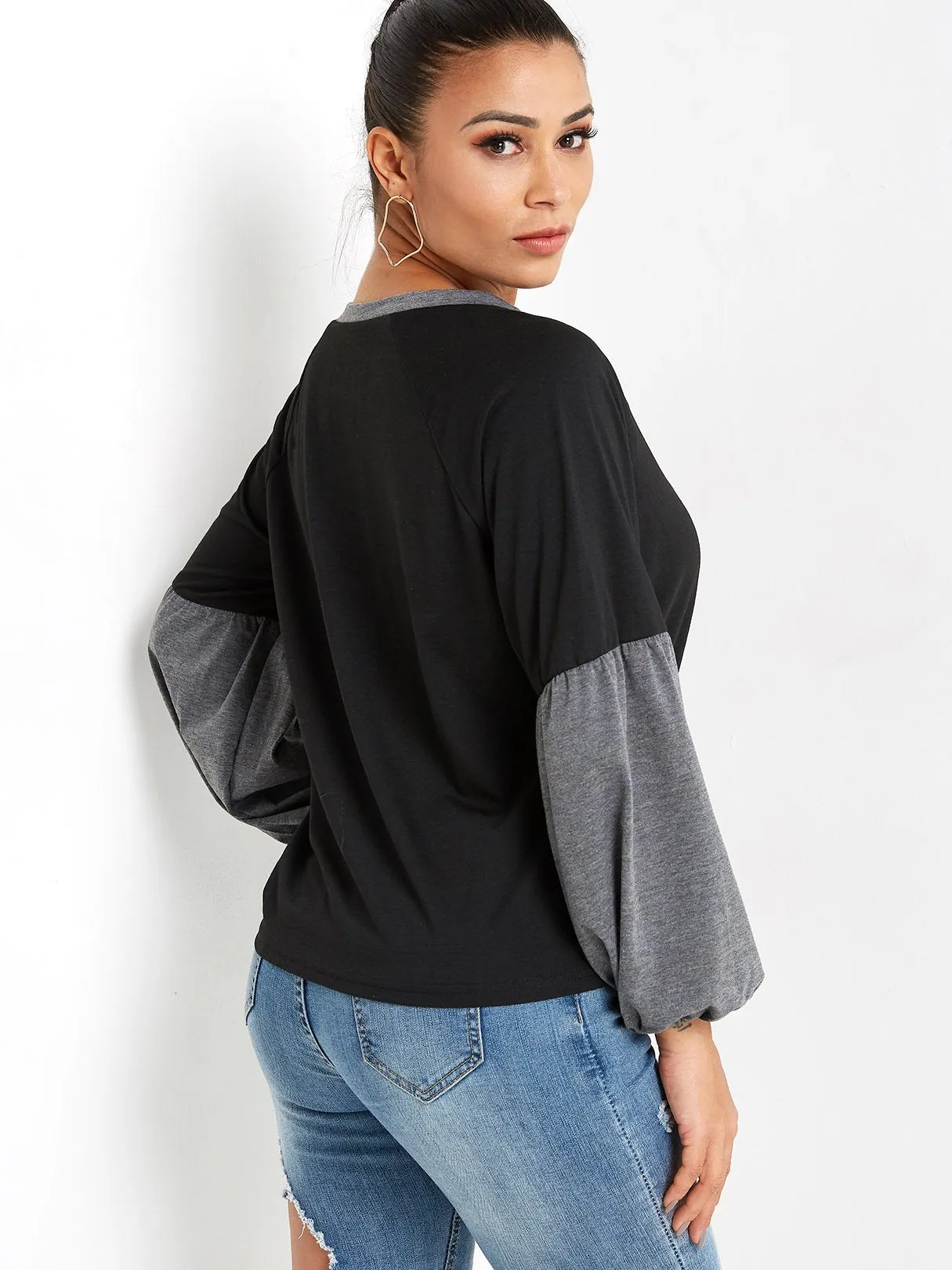 Custom Crew Neck Plain Long Sleeve Tee