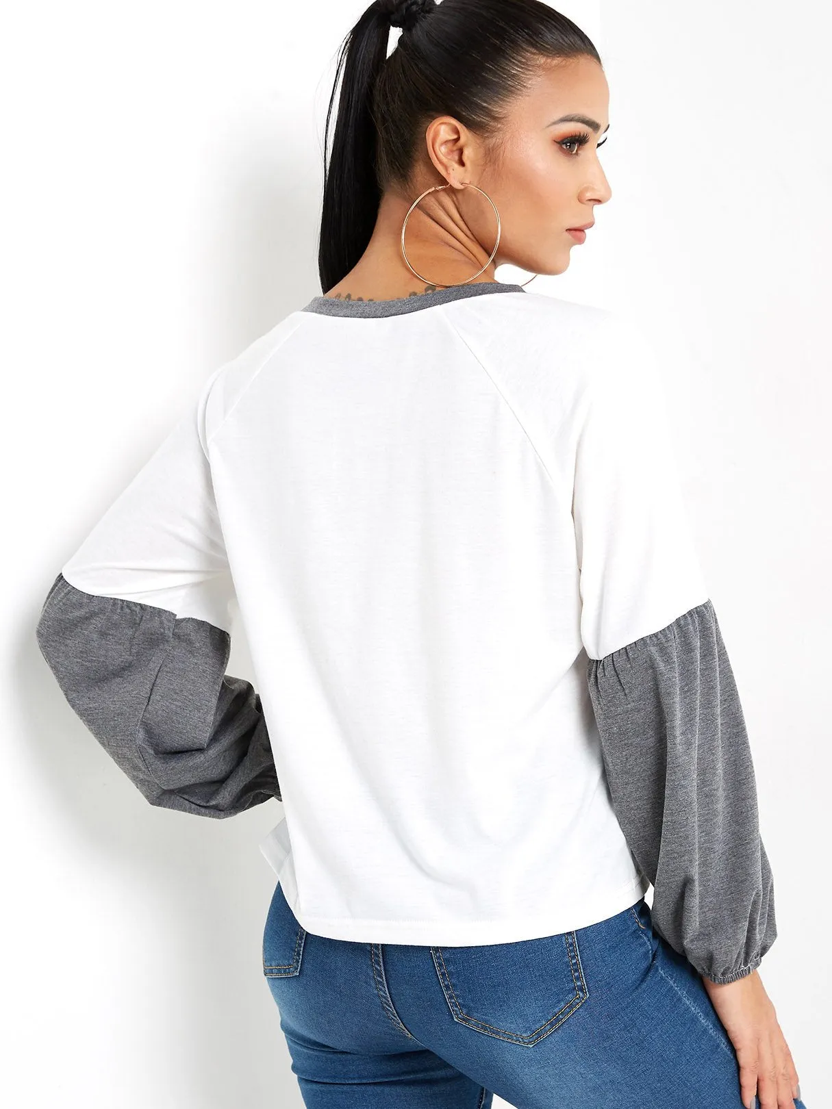 Custom Crew Neck Plain Long Sleeve Tee