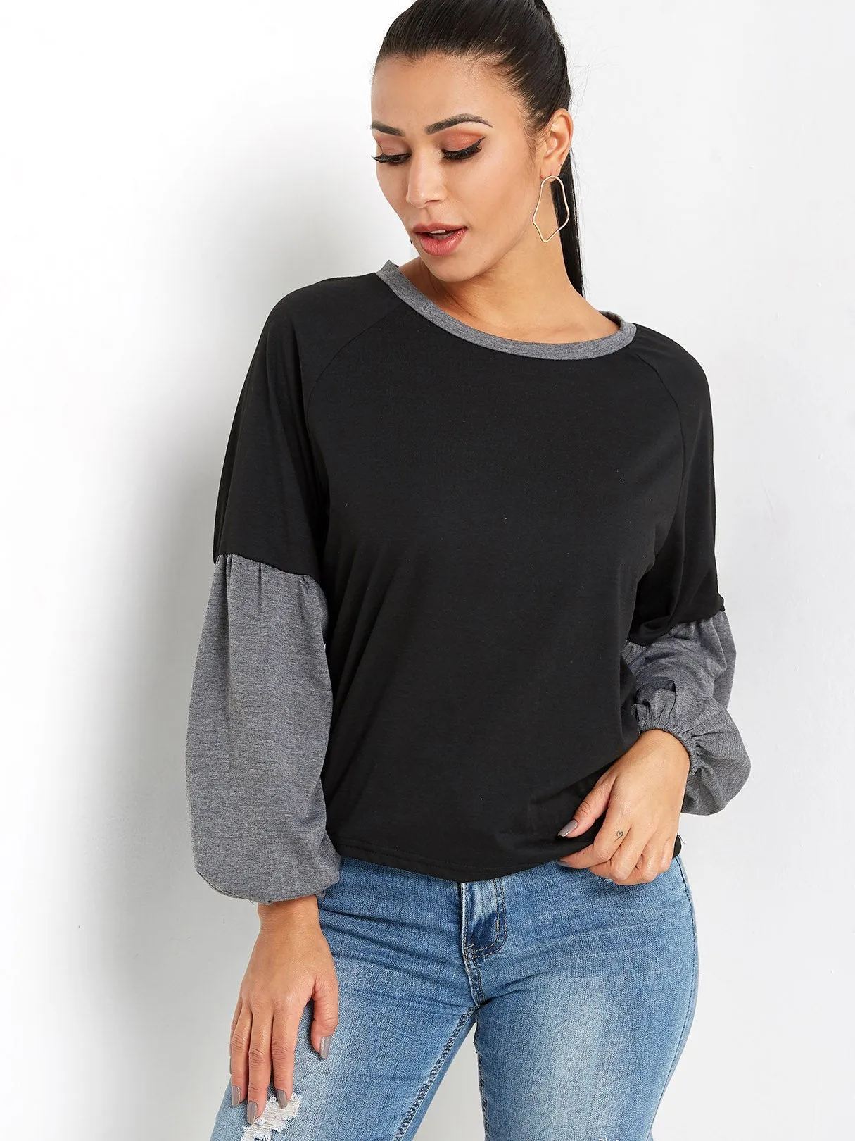 Custom Crew Neck Plain Long Sleeve Tee