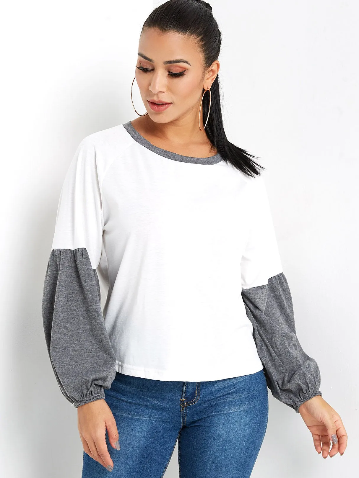 Custom Crew Neck Plain Long Sleeve Tee